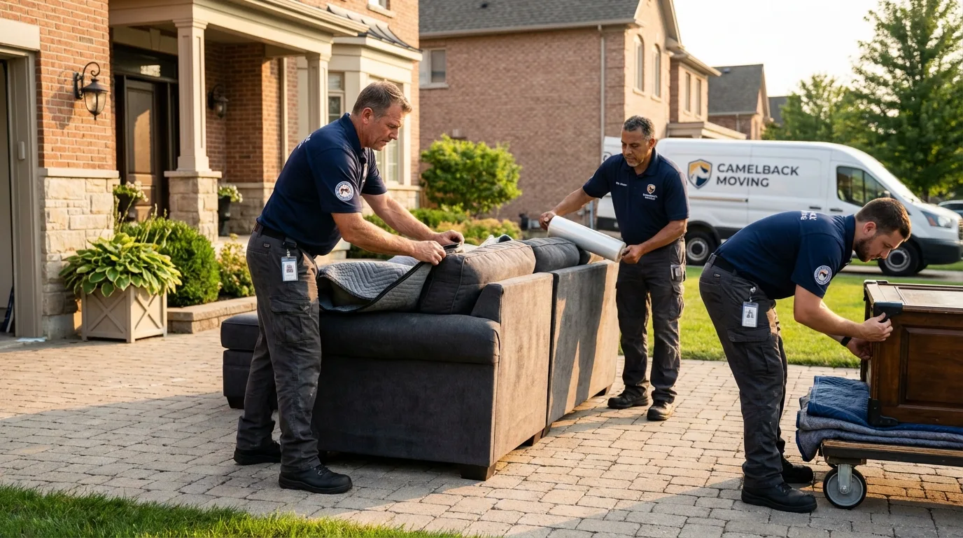 Large estate moving crew wrapping furniture in Graton, CA